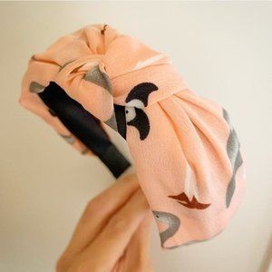 Pink flamingo knot turban headband